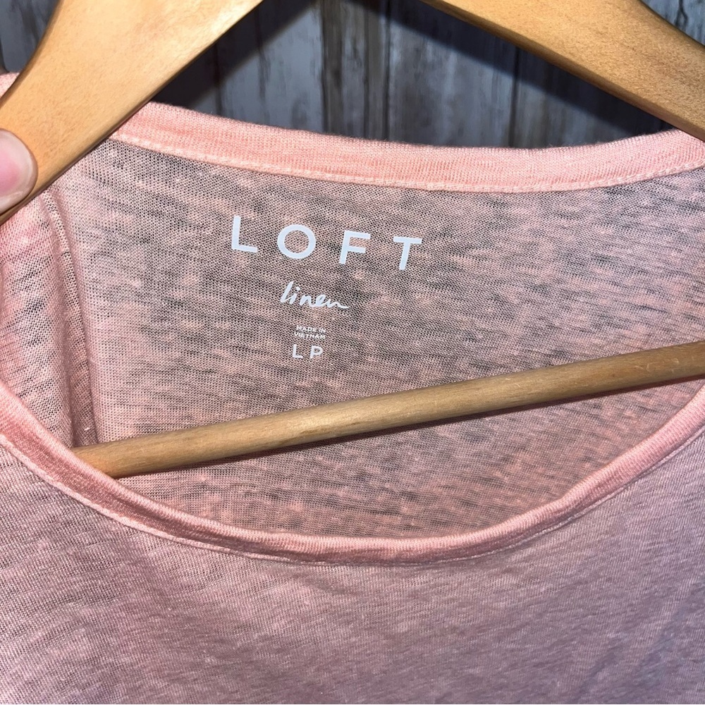 Loft Linen Pink Puff Sleeve Blouse - Picture 4 of 4